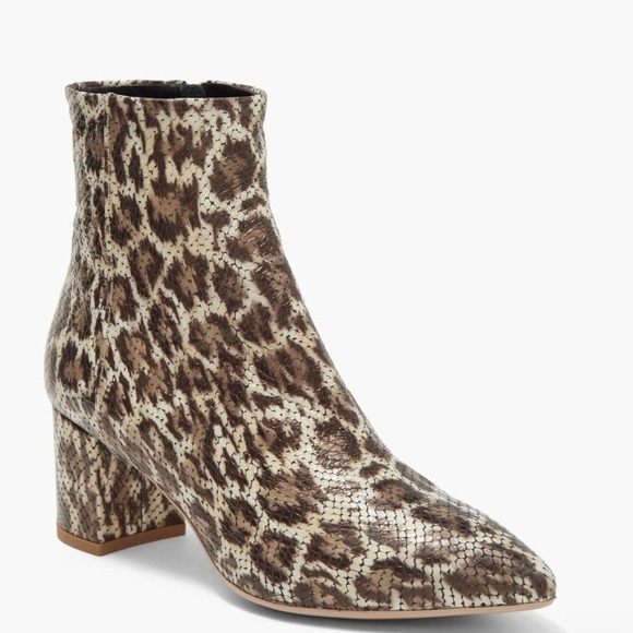 AGL MARETTE SNAKE EMBOSSED LEATHER ANKLE BOOTS IN LEOPARD NWOB‎ WOMEN'S SIZE 36 - Picture 1 of 13